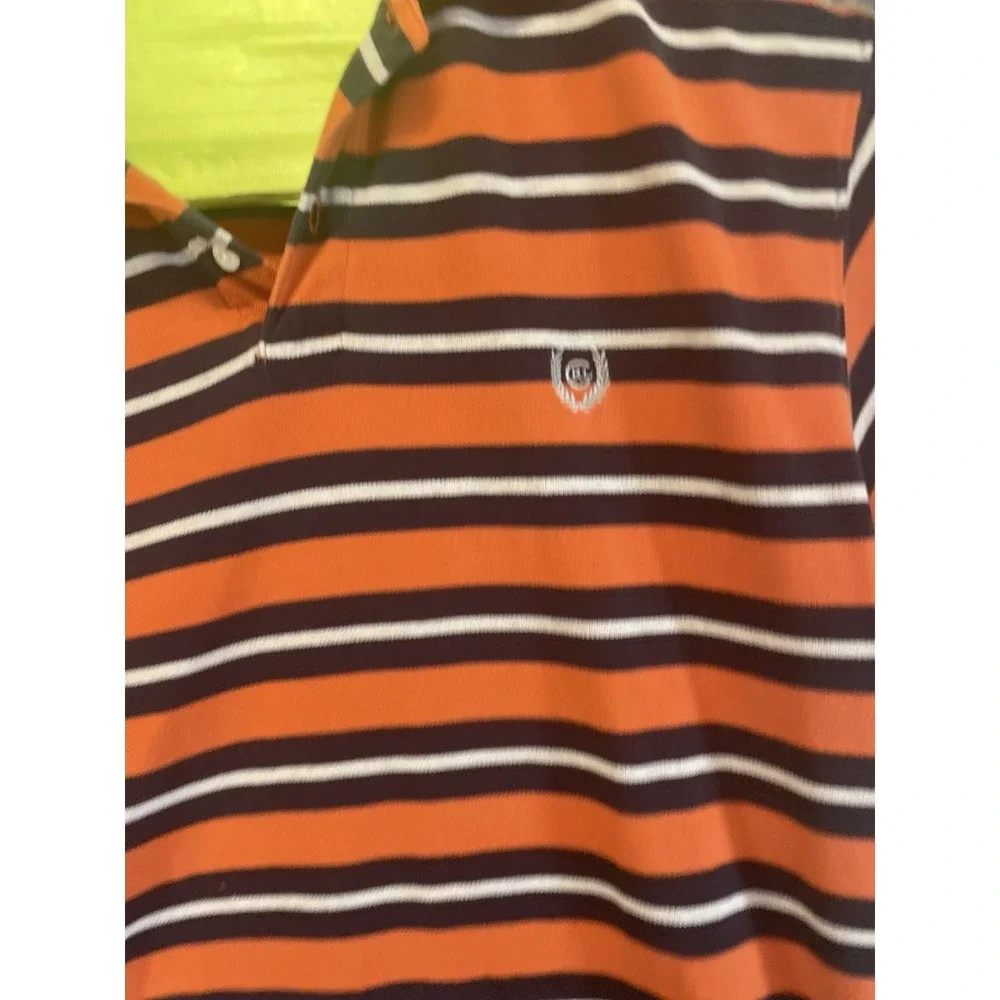 VTG 90s 00s CHAPS POLO SHIRT Ralph Lauren Stripe Embroidered‎ Logo Large